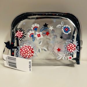 Vera Bradley Beach Cosmetic - Red, White & Blossoms
